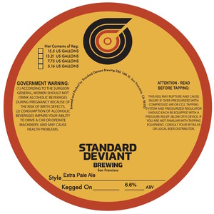 Standard Deviant Brewing Extra Pale Ale July 2016