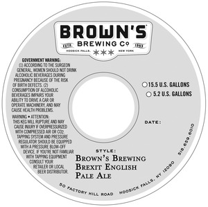Brown's Brewing Brexit English Pale Ale August 2016