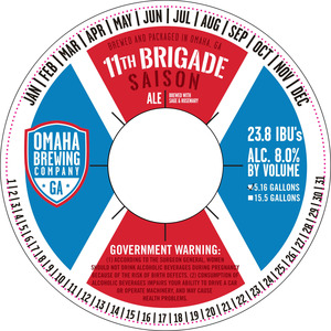 Omaha Brewing Company 11th Brigade Saison