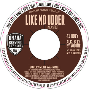 Omaha Brewing Company Like No Udder July 2016