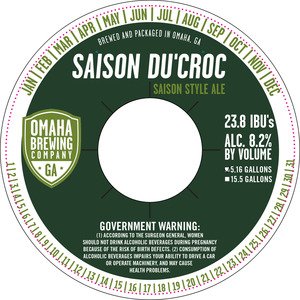 Omaha Brewing Company Saison Du'croc July 2016