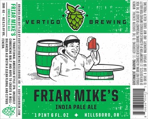 Vertigo Brewing Friar Mike's India Pale Ale August 2016