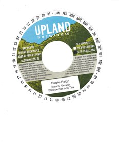 Upland Brewing Company Purple Reign August 2016