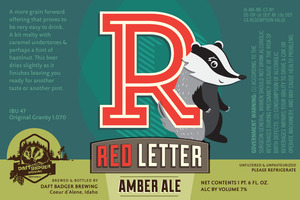 Daft Badger Brewing Red Letter Amber
