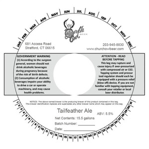 Church Owl Beer Tailfeather Ale August 2016