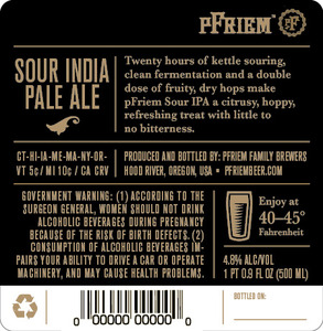Pfriem Family Brewers Sour IPA September 2016