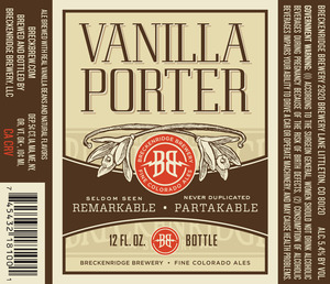 Breckenridge Brewery Vanilla Porter August 2016