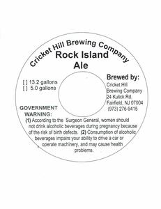 Cricket Hill Brewery Rock Island Ale August 2016