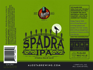 Alosta Brewing Co. Spadra IPA August 2016