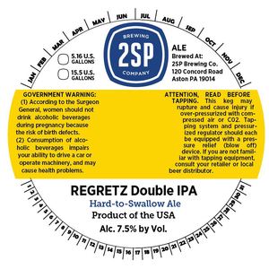 2sp Brewing Company Regretz Double IPA August 2016