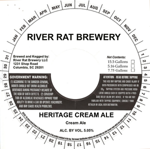 River Rat Brewery Heritage Cream Ale August 2016