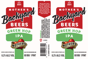 Mother's Brewing Green Hop IPA August 2016