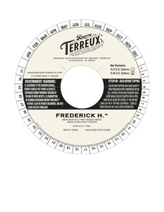 Bruery Terreux Frederick H. August 2016