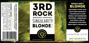 3rd Rock Brewing Company Singularity August 2016