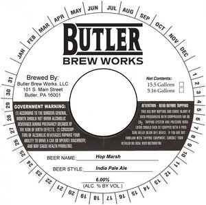 Butler Brew Works Hop Marsh India Pale Ale August 2016