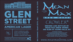 Mean Max Brew Works Glen Street Lager August 2016