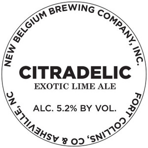 New Belgium Brewing Company, Inc. Citradelic Exotic Lime Ale August 2016