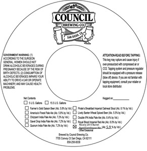 Council Brewing Co. Nicene 2015 September 2016