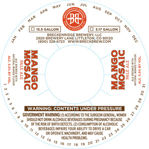 Breckenridge Brewery Mango Mosaic September 2016