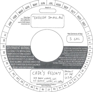 Cade's Felony English Small Ale September 2016