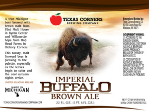 Texas Corners Brewing Company Imperial Buffalo Brown Ale October 2016