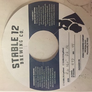 Stable 12 Brewing Company Rye Not? September 2016