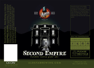 Alosta Brewing Co. Second Empire Double IPA September 2016