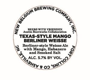 New Belgium Brewing Company, Inc. Texas-style Mango Berliner Weisse September 2016