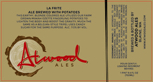 La Frite Ale Brewed With Potatoes September 2016