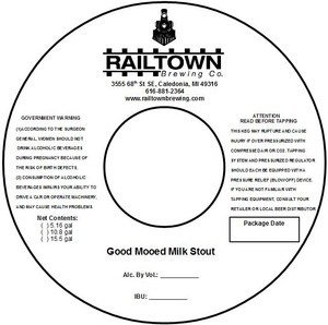 Railtown Brewing Company Good Mooed Milk Stout October 2016