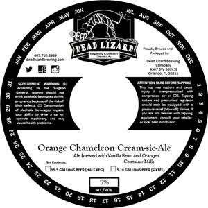 Dead Lizard Brewing Company Orange Chameleon Cream-sic-ale September 2016
