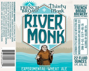 French Broad Brewery River Monk Experimental Wheat Ale September 2016