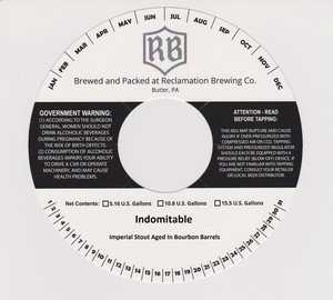Reclamation Brewing Company Indomitable September 2016