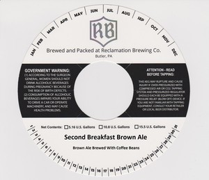 Reclamation Brewing Company Second Breakfast Brown Ale September 2016