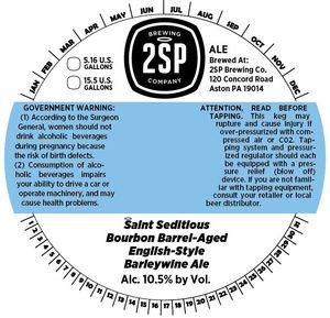 2sp Brewing Company Saint Seditious Bourbon Barrel Aged September 2016