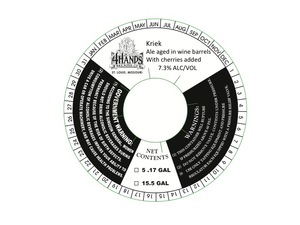 4 Hands Brewing Company Kriek September 2016