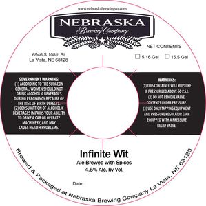Nebraska Brewing Company Infinite Wit September 2016
