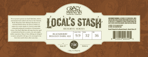 Crazy Mountain Brewing Company Locals Stash Blackberry Belgian Dark Ale September 2016