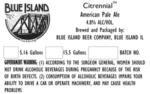 Blue Island Beer Company Citrennial Pale Ale