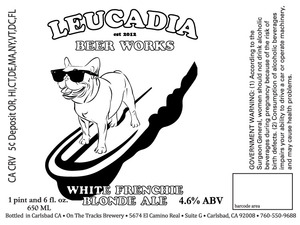 White Frenchie Blonde Ale Leucadia Beer Works