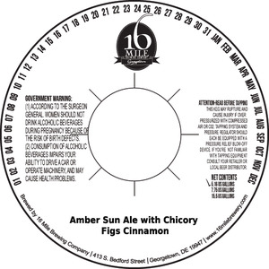 16 Mile Brewing Company, Inc Amber Sun Ale With Chicory Figs Cinnamon September 2016