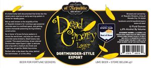 Ol' Republic Brewery Dead Canary Lager