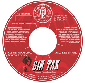 Mother Earth Brew Co Sin Tax September 2016