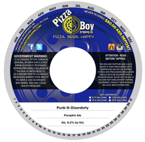 Pizza Boy Brewing Co. Punk-n-disorderly October 2016