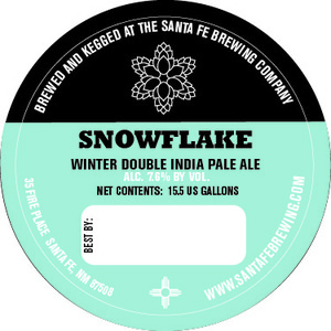 Santa Fe Brewing Co. Snowflake Winter Double IPA October 2016