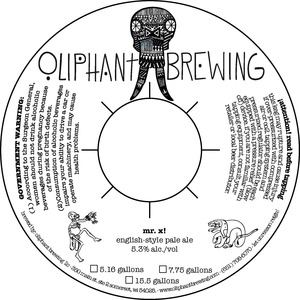 Oliphant Brewing Mr. X! October 2016