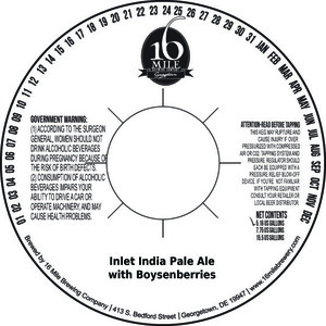 16 Mile Brewing Company, Inc Inlet India Pale Ale With Boysenberries November 2016