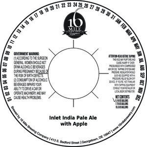 16 Mile Brewing Company, Inc Inlet India Pale Ale With Apple November 2016