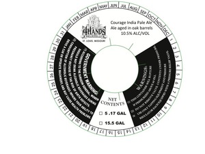 4 Hands Brewing Company Courage India Pale Ale October 2016