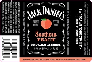 Jack Daniel's Country Cocktails Southern Peach October 2016